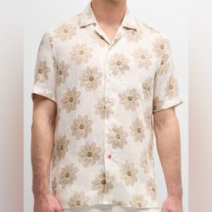 Professional Athletes Isaia Napoli Linen Floral Camp Shirt
Beige Size- 16/41 (L)
